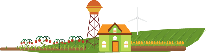 illustration of urban farmland