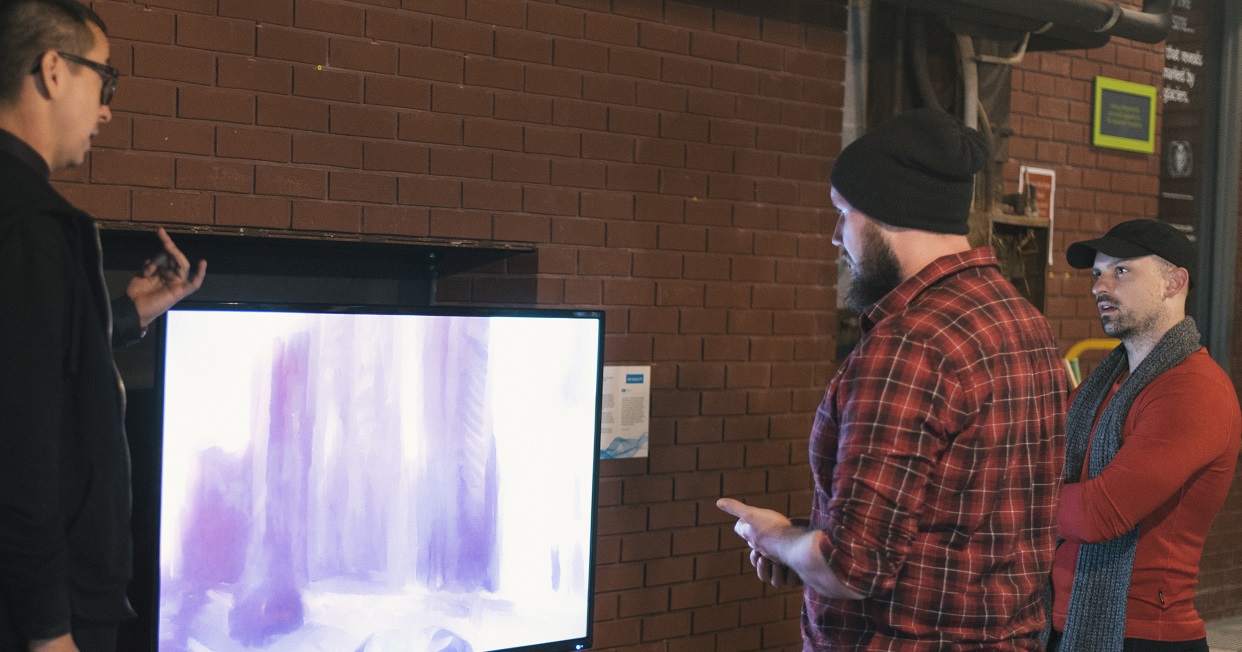 air quality video installation at Living City Art Exhibition