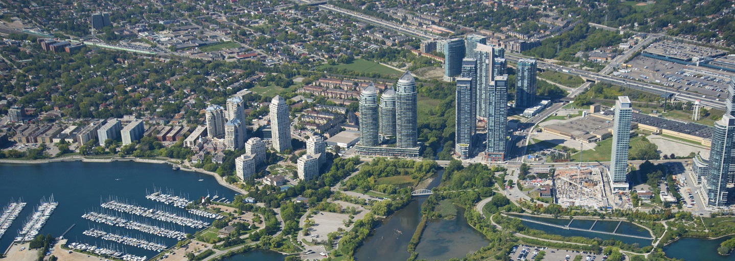 aerial view of Mimico waterfront