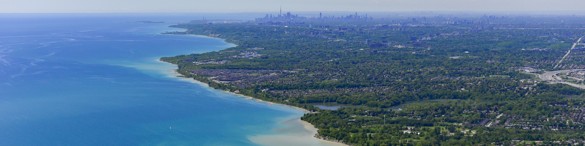 aerial view of Pickering waterfront