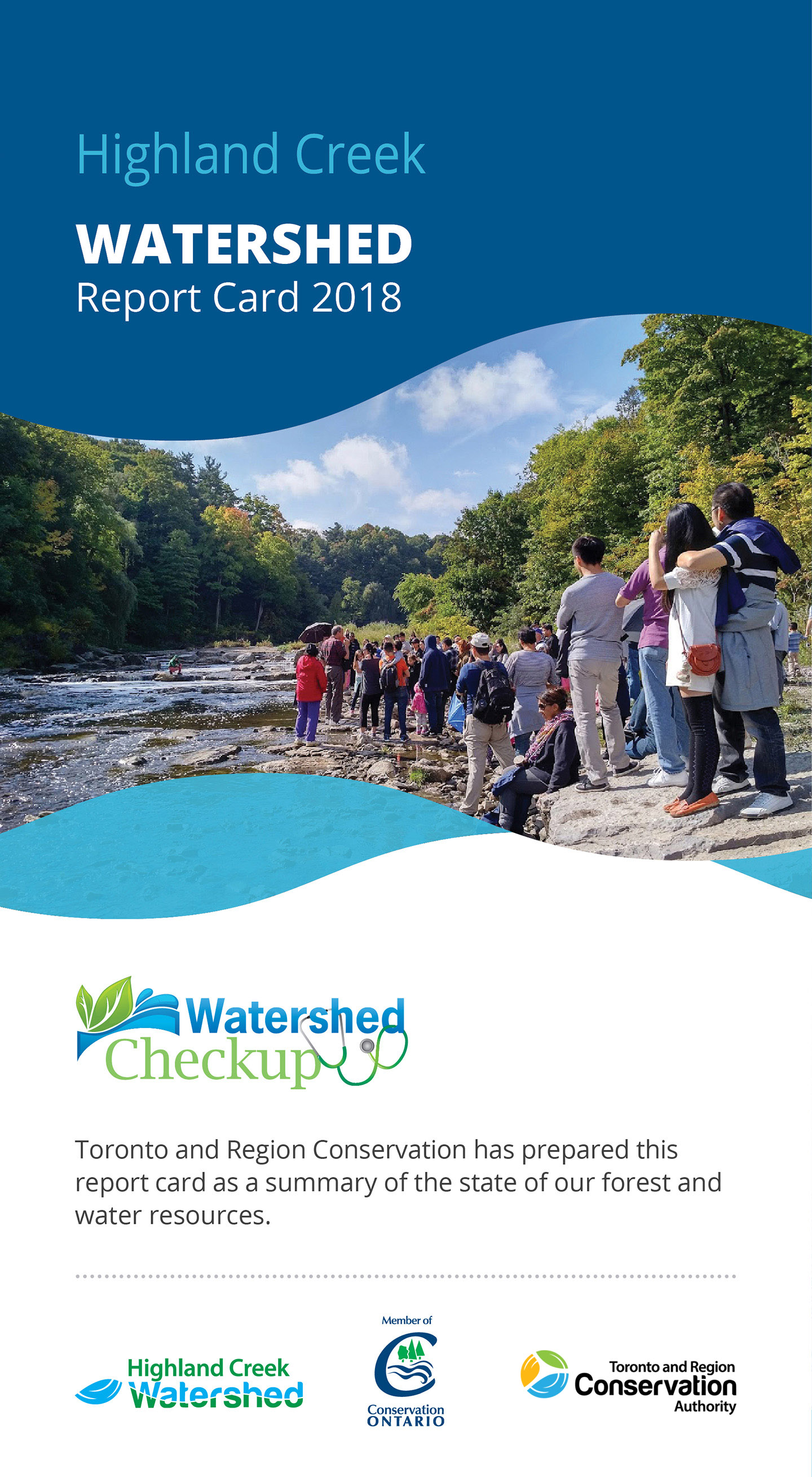 front panel of Highland Creek watershed report card