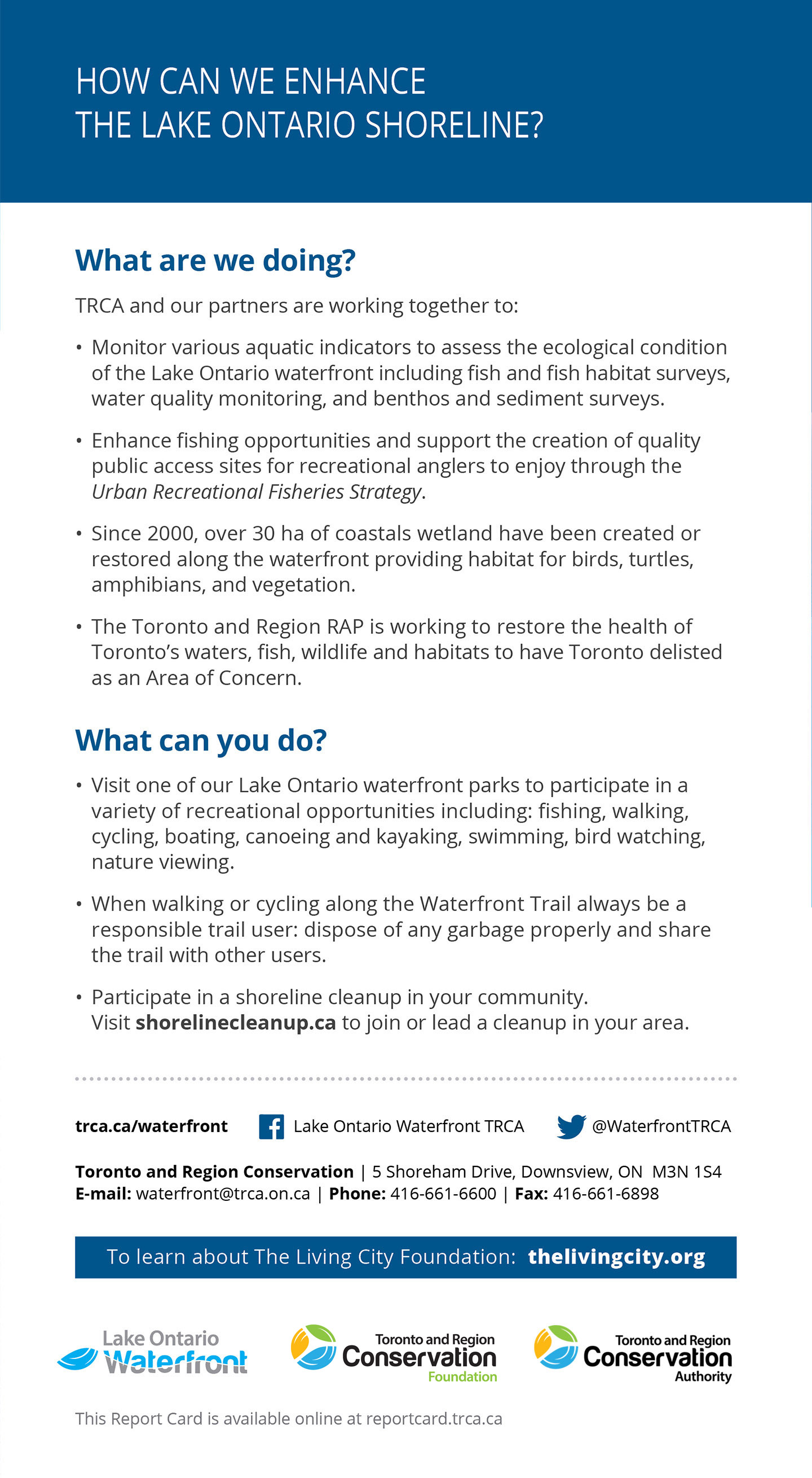 closing panel of Lake Ontario Waterfront report card
